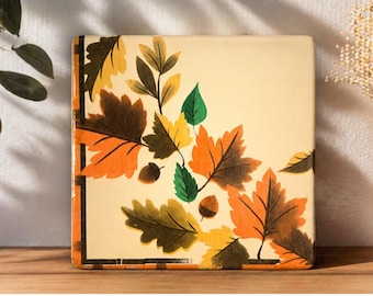 Vintage Autumn Leaves Decoupage Hotplate