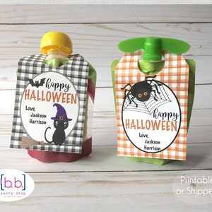 Applesauce Pouch Halloween Treat Label- Printable or Shipped