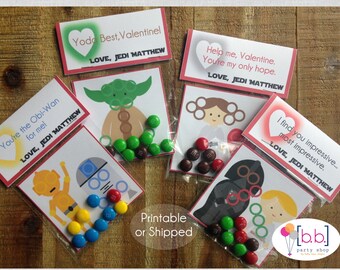 Valentine's Day Card- Star Wars- Candy Treat Bags- Printable or Shipped