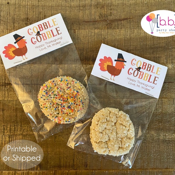 Thanksgiving Treat Goodie Bag Personalized - Printable or Shipped