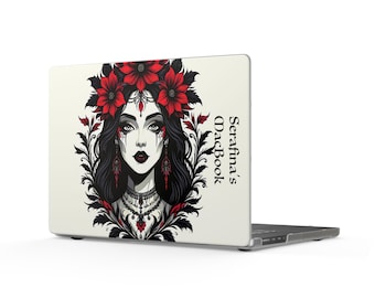 Personalizable Gothic Floral Portrait MacBook Pro16 Case | Darkbook Illustration