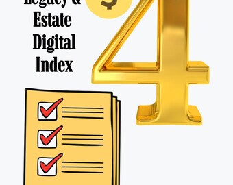 Estate Legacy Checklist | Important Documents Index (Digital Download)