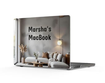 Personalizable Cozy Living Room Scene MacBook Pro16 Case | Personalized Matte Laptop Cover
