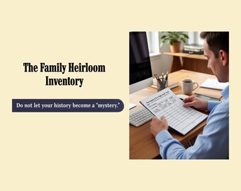Family Heirloom Inventory | Legacy Asset Organizer, Estate Inventory Tracker, Sentimental Items Log