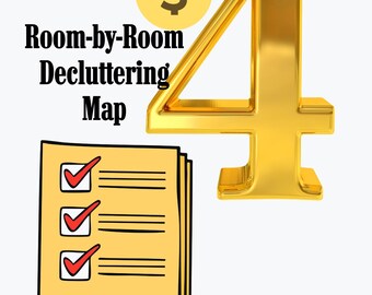 Minimalist Decluttering Checklist | 2-Page Room-by-Room Home Purge Guide | The 4-Box Method Planner | Digital Declutter PDF