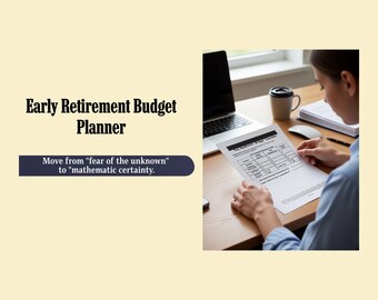 Early Retirement Budget Planner | Retirement Income Tracker, Financial Planning Worksheet, Retirement Budget Organizer