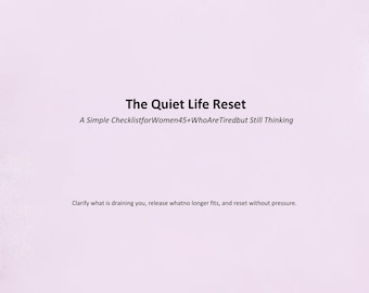Life Reset Checklist for Women 45+, Simple Life Planning (PDF Download)