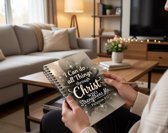 I Can Do All Things Through Christ spiral notebook | Philippians 4:13 | Religious Gift | Spiritual Gift | Faith Gift | SHIPS FREE