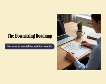 30 Day Downsizing Roadmap | Decluttering Planner, Senior Moving Checklist, Keep Sell Donate Organizer