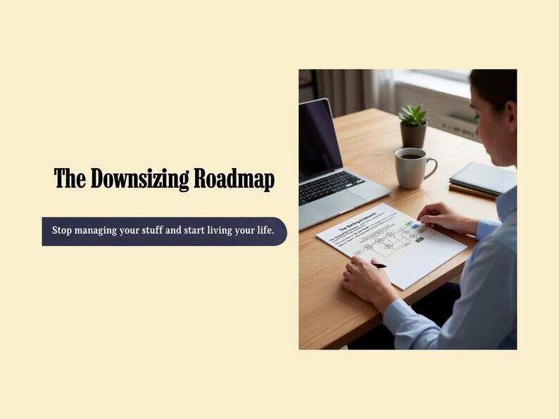 30 Day Downsizing Roadmap | Decluttering Planner, Senior Moving Checklist, Keep Sell Donate Organizer image 1