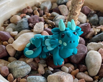Dragon Figurine | Polymer Clay Dragon, Gift Fantasy polymer clay figures, polymer clay animal, clay dragon, Mythical Creature, Miniatures