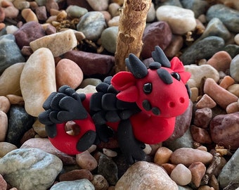Dragon Figurine | Polymer Clay Dragon, Gift Fantasy polymer clay figures, polymer clay animal, clay dragon, Mythical Creature, Miniatures