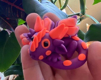 Dragon Figurine | Polymer Clay Dragon, Gift Fantasy polymer clay figures, polymer clay animal, clay dragon, Mythical Creature, Miniatures