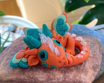 Dragon Figurine | Polymer Clay Dragon, Gift Fantasy polymer clay figures, polymer clay animal, clay dragon, Mythical Creature, Miniatures