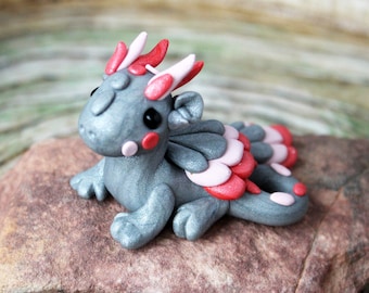 Dragon Figurine | Polymer Clay Dragon, Gift Fantasy polymer clay figures, polymer clay animal, clay dragon, Mythical Creature, Miniatures
