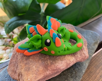 Dragon Figurine | Polymer Clay Dragon, Gift Fantasy polymer clay figures, polymer clay animal, clay dragon, Mythical Creature, Miniatures