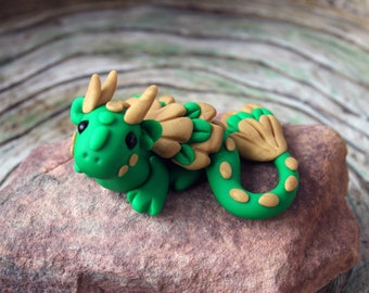 Dragon Figurine | Polymer Clay Dragon, Gift Fantasy polymer clay figures, polymer clay animal, clay dragon, Mythical Creature, Miniatures