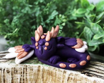 Dragon Figurine | Polymer Clay Dragon, Gift Fantasy polymer clay figures, polymer clay animal, clay dragon, Mythical Creature, Miniatures
