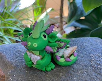 Dragon Figurine | Polymer Clay Dragon, Gift Fantasy polymer clay figures, polymer clay animal, clay dragon, Mythical Creature, Miniatures