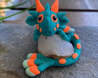 Dragon Figurine | Polymer Clay Dragon, Gift Fantasy polymer clay figures, polymer clay animal, clay dragon, Mythical Creature, Miniatures