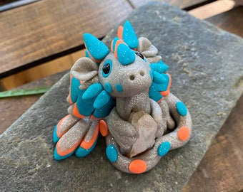 Dragon Figurine | Polymer Clay Dragon, Gift Fantasy polymer clay figures, polymer clay animal, clay dragon, Mythical Creature, Miniatures