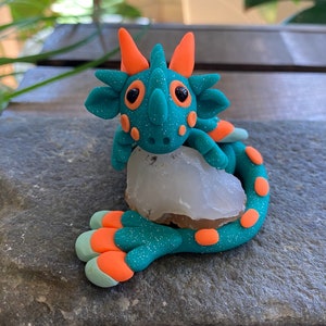 Dragon Figurine | Polymer Clay Dragon, Gift Fantasy polymer clay figures, polymer clay animal, clay dragon, Mythical Creature, Miniatures