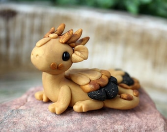 Dragon Figurine | Polymer Clay Dragon, Gift Fantasy polymer clay figures, polymer clay animal, clay dragon, Mythical Creature, Miniatures
