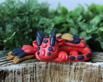 Dragon Figurine | Polymer Clay Dragon, Gift Fantasy polymer clay figures, polymer clay animal, clay dragon, Mythical Creature, Miniatures