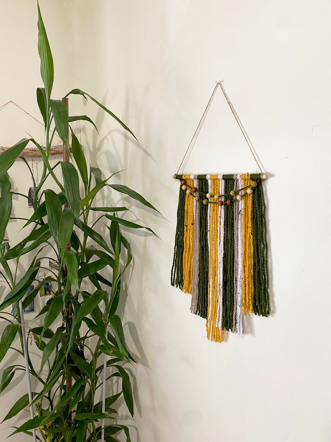 Yarn Wall Hanging Yarn Wall Art Boho Yarn Wall Hanging Wall Etsy