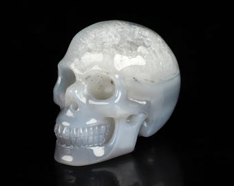 Skullis クリスタルスカル 2.0インチ サンゴ化石 手彫り クリスタル