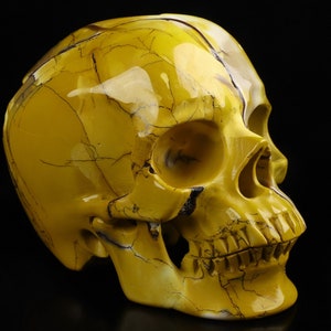 Skullis Crystal Skull, 5.1&quot; Mookaite Jasper Hand Carved Crystal Skull, Super Realistic, Crystal Healing,Fine Art Sculpture,Gift