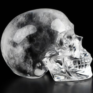 2.0&quot; Clear Quartz Rock Crystal Hand Carved Crystal Skull, Realistic, Crystal Healing, Collectible Fine Art Sculpture, Home Decor, Gift