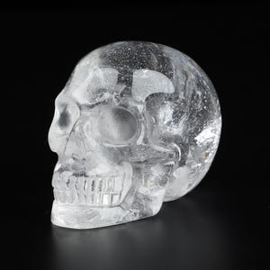 Skullis Crystal Skull, 2.0" Quartz Rock Crystal Hand Carved Crystal Skull, Realistic, Crystal Healing, Fine Art Sculpture, Gift