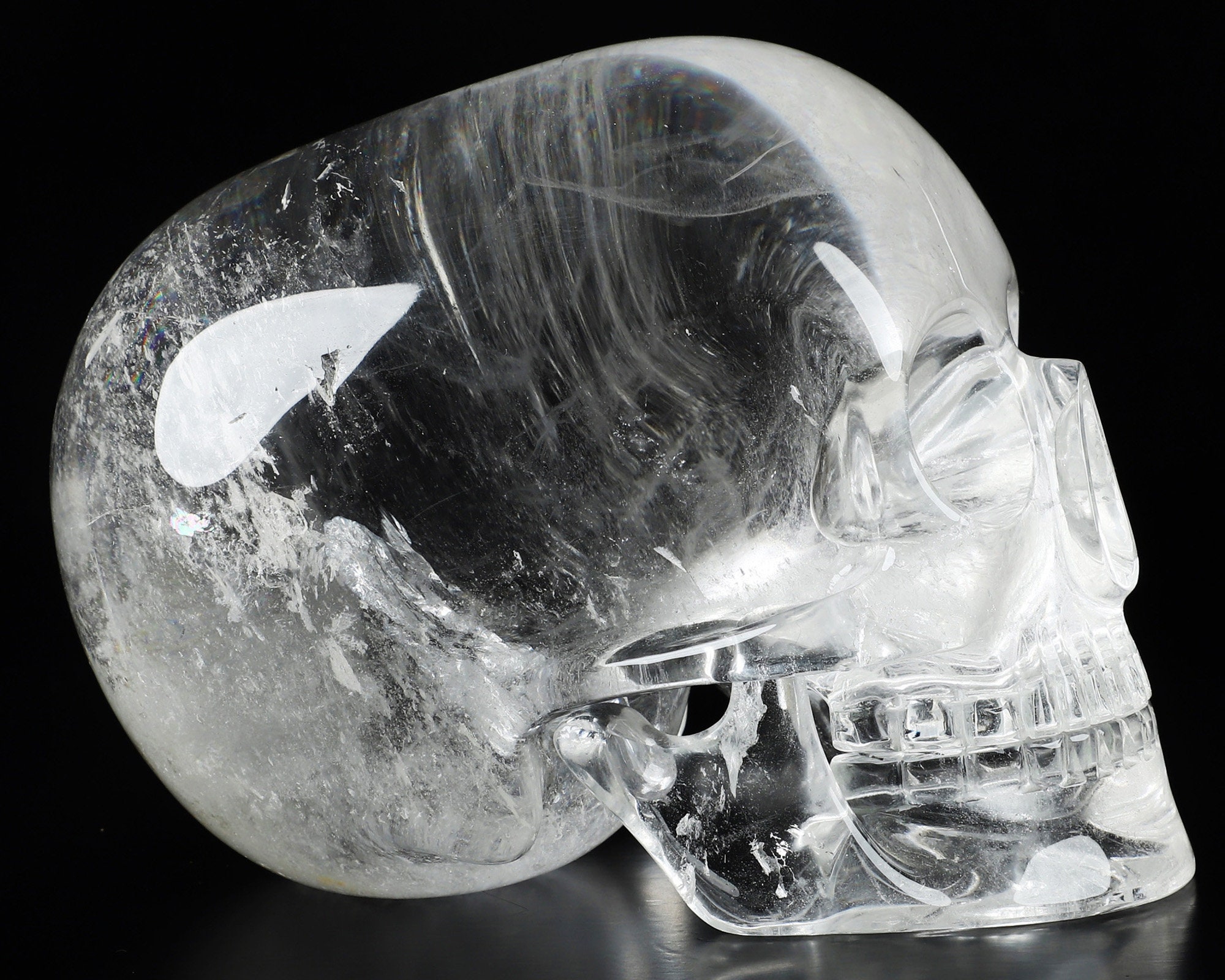 スカルリス クリスタル スカル、6.3 インチ クォーツ ロック