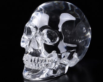 Skullis Crystal Skull, 2.0" K9 Crystal Hand Carved Gemstone Skull, Fine Art Sculpture,Gift