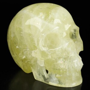 Skullis Crystal Skull,  Gemstone 4.5&quot; Citrine Hand Carved Crystal Skull, Realistic, Crystal Healing, Home Decor, Gift