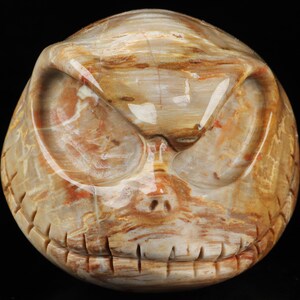 Skullis Crystal Skull, 4.0&quot; Petrified Wood Hand Carved Crystal Jack Skull Sculpture, Crystal Healing, Collectible Fine Art Sculpture, Gift
