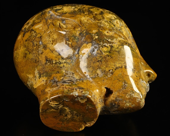 Sculpture Crâne En Agate Cristal - Sculpté à La Main, Amovible, Pierre De Guérison