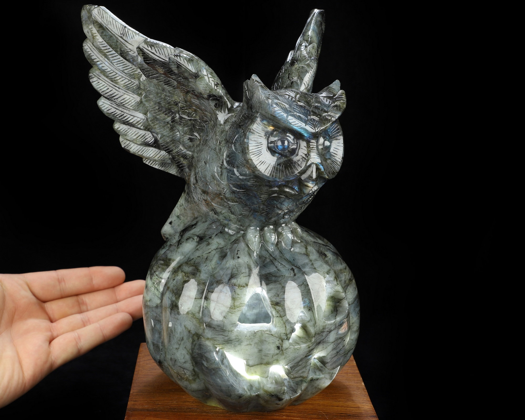 【宝石彫刻】アゲート（ジオード）・フクロウ 宝石彫刻】アゲート（ジオード）・フクロウ 【公式通販】