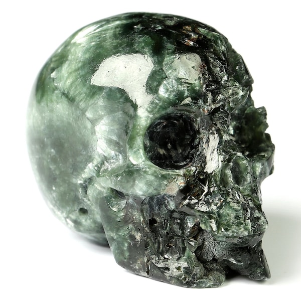 Skullis Crystal Skull, Gemstone 1.2" Tremolite & Marble Hand Carved Crystal Skull, Realistic, Crystal Healing, Home Decor, Gift