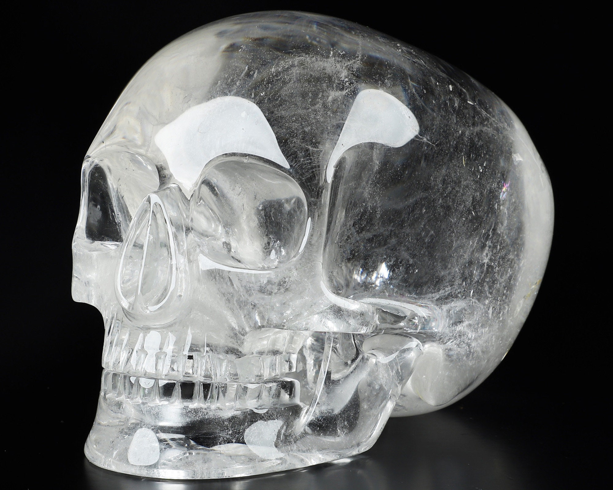 スカルリス クリスタル スカル、6.3 インチ クォーツ ロック