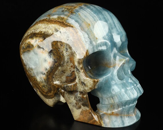 超リアル！等身大 7.0 インチ ブルー オニキス 手彫り クリスタル