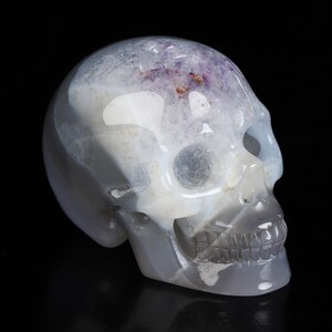Cráneo de cristal Skullis, 2.0" de ágata tallada a mano, realista, cristaloterapia, escultura artística, regalo