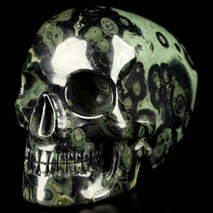 Skullis Crystal Skull, 5.1&quot; Kambaba Jasper Hand Carved Mitchell-Hedges Crystal Skull Replicas Sculpture, Crystal Healing, Home Decor, Gift