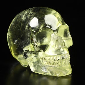 Skullis Crystal Skull, Gemstone 1.8&quot; Citrine Hand Carved Crystal Skull, Realistic, Crystal Healing, Collectible Fine Art Sculpture, Gift