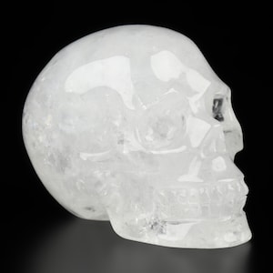 Skullis Crystal Skull, 2.0&quot; Clear Quartz Rock Hand Carved Gemstone Skull, Collectible Fine Art Sculpture/Statue, Home Decor, Gift.