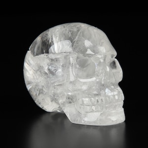 Skullis Crystal Skull, 2.0&quot;Quartz Rock Crystal Hand Carved Crystal Skull, Realistic, Crystal Healing, Fine Art Sculpture,Gift