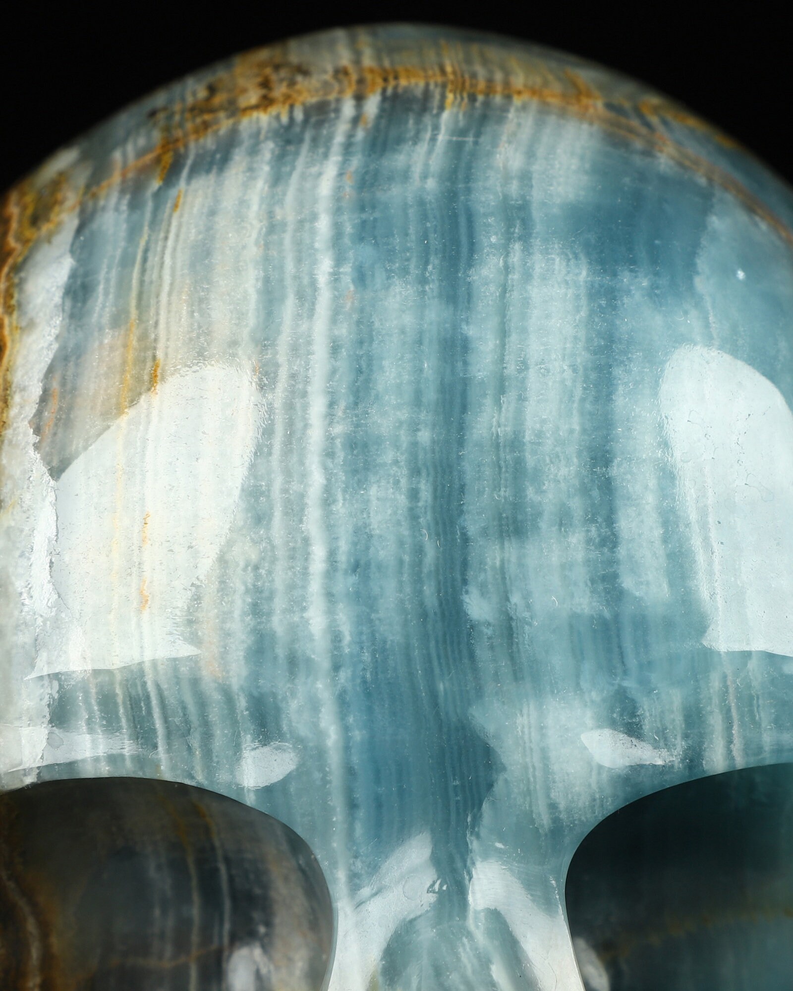 超リアル！等身大 7.0 インチ ブルー オニキス 手彫り クリスタル