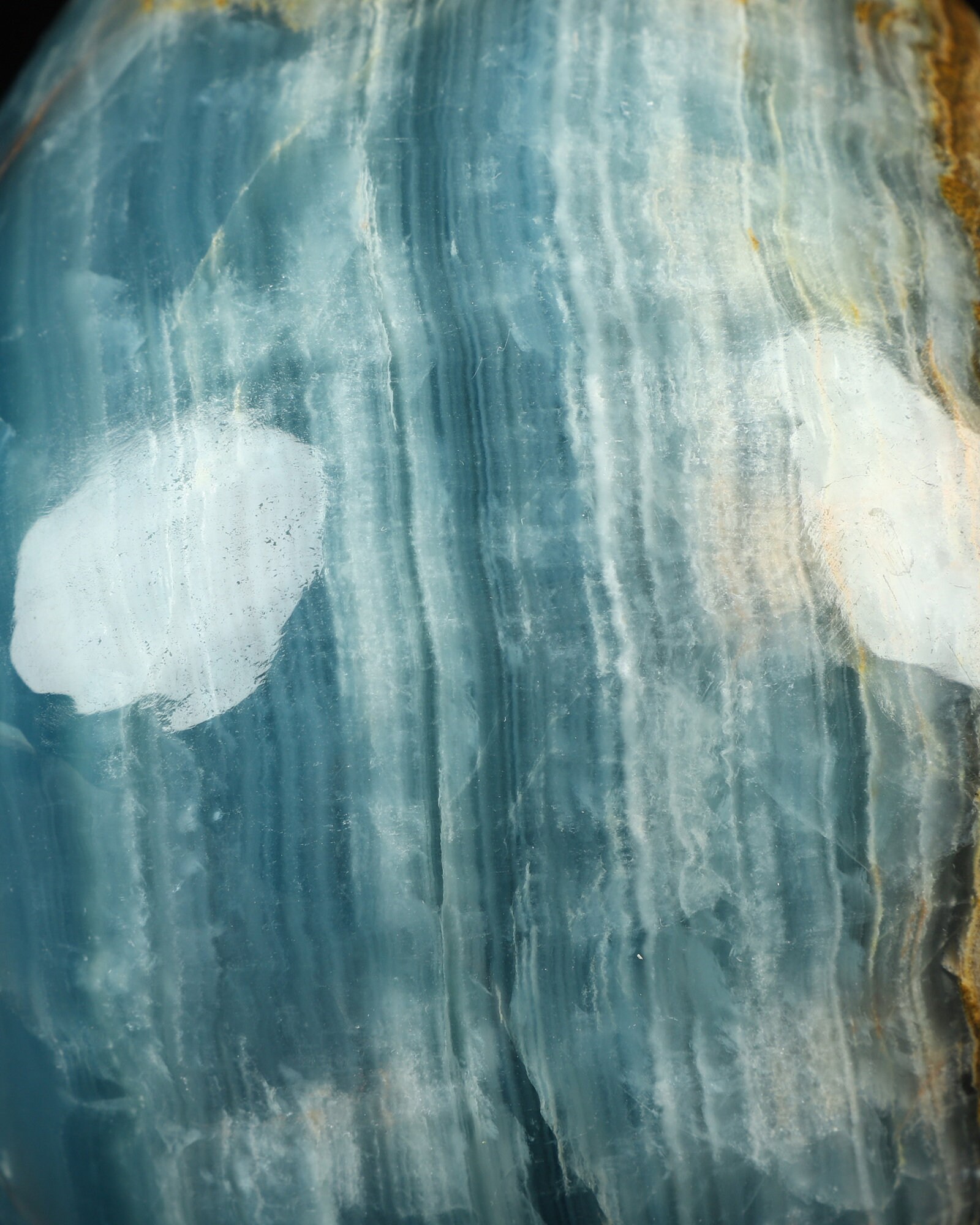 超リアル！等身大 7.0 インチ ブルー オニキス 手彫り クリスタル