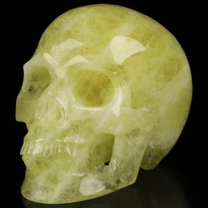 Skullis Crystal Skull,  Gemstone 4.5&quot; Citrine Hand Carved Crystal Skull, Realistic, Crystal Healing, Home Decor, Gift